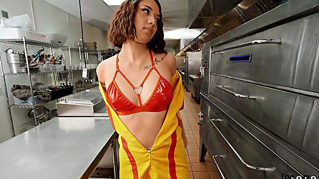Teen dove fucked in the kitchen and filmed in addictive manners